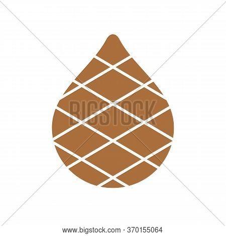 Simple Snake Fruit Illustration, Tropical Fruit Icon, Brown Zalacca Symbol - Vector