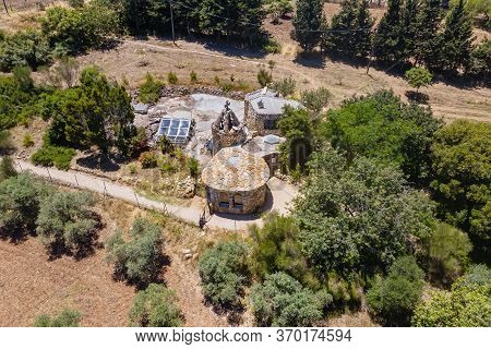 Hararit, Israel, May 30, 2020 : Aerial View Of The Monastery Of Lavra Netofa Near The Village Of Har