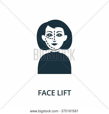 Face Lift Icon From Plastic Surgery Collection. Simple Line Element Face Lift Symbol For Templates, 