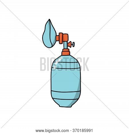Bag Valve Mask Doodle Icon, Vector Color Illustration