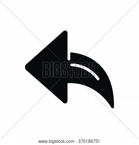 Black Solid Icon For Backarrow Direction Symbol Pointer Left Shape