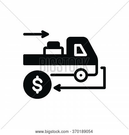Black Solid Icon For Cashondelivery Deliver  Receive  Shipping Vehicle Shipment Courier Cash Payment