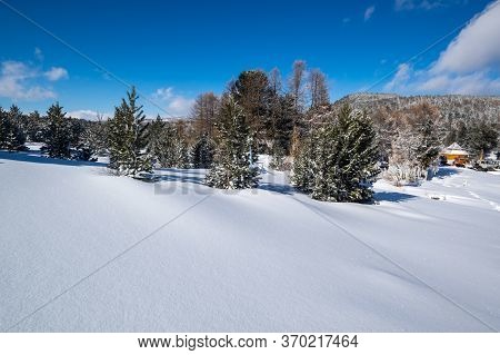 View Of Ulagan Highlands In Altay Mountains In The Winter, Siberia, Russia
