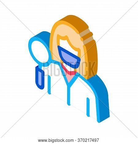 Researcher Dermatologist Doctor Icon Vector. Isometric Researcher Dermatologist Doctor Sign. Color I