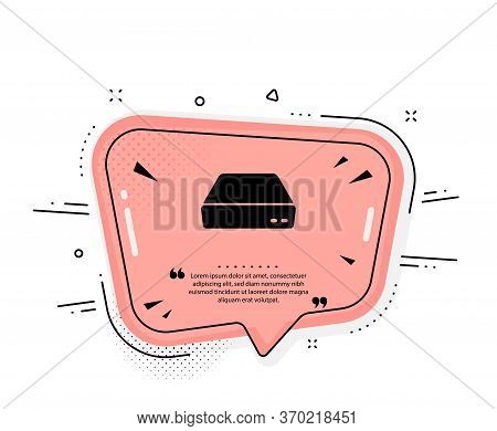 Mini Pc Icon. Quote Speech Bubble. Small Computer Device Sign. Quotation Marks. Classic Mini Pc Icon