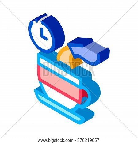 Tea Standby Time Icon Vector. Isometric Tea Standby Time Sign. Color Isolated Symbol Illustration