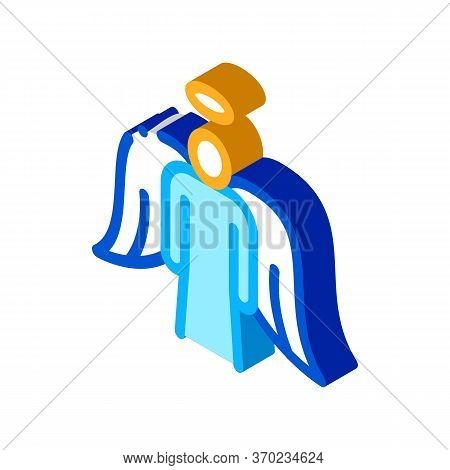 Holy Angel With Wings Icon Vector. Isometric Holy Angel With Wings Sign. Color Isolated Symbol Illus