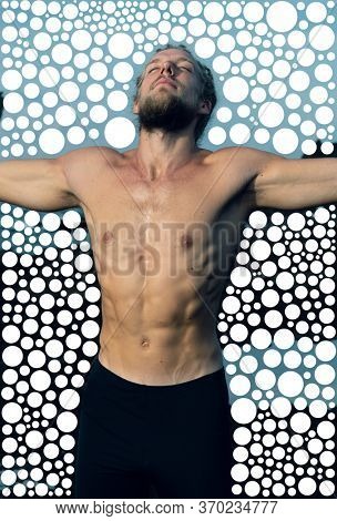 A portrait combined with digital graphics