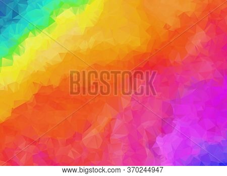Bright Rainbow Colors Abstract Polygonal Background. Contrast Colorful Geometric Vibrant Low Poly Tr