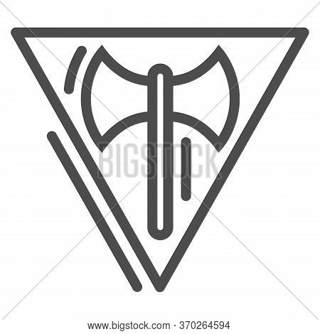 Labris In Triangle Emblem Line Icon, Lgbt Concept, Feminist Movement Flag Sign On White Background, 