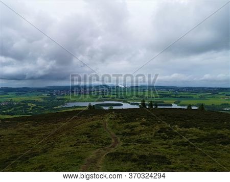 A View Over The Central Fife Landscape And Lochore Meadows From The Slopes Of Benarty Hill.