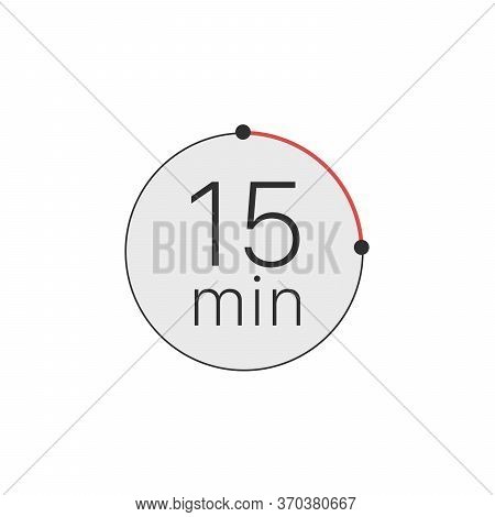 15 Minutes Timer, Stopwatch Or Countdown Icon. Time Measure. Chronometr Icon. Stock Vector Illustrat