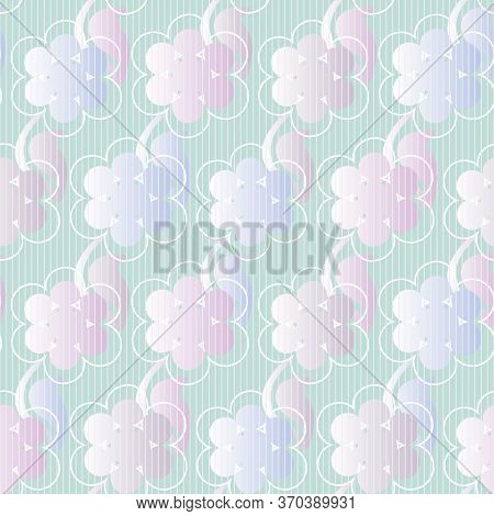 Pastel Ombre Floral Seamless Vector Pattern. Decorative Girly Surface Print Design With Spring Bloom