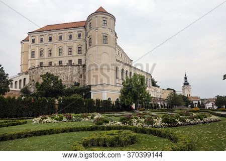 Mikulov Castle Is In The Town Of Mikulov In South Moravia, Czech Republic. The Former Liechtenstein 