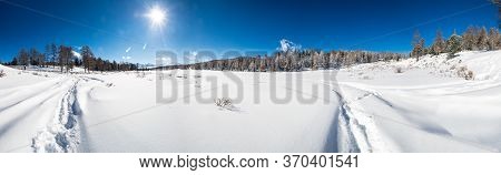 View Of Ulagan Highlands In Altay Mountains In The Winter, Siberia, Russia
