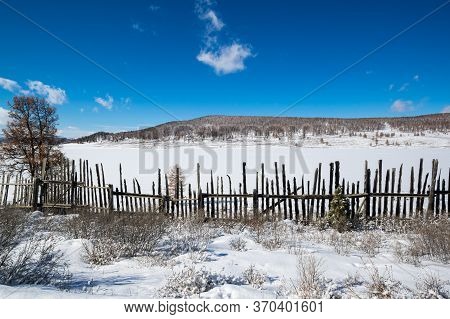 View Of Ulagan Highlands In Altay Mountains In The Winter, Siberia, Russia