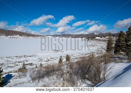 View Of Ulagan Highlands In Altay Mountains In The Winter, Siberia, Russia