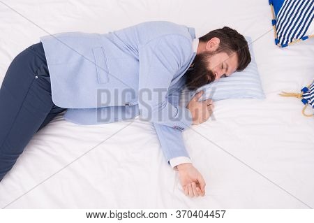 Sleep All Can. Bearded Man Sleep In Wedding Suit. Sleeping Hipster In Formalwear. Sleepy Time. Bedti