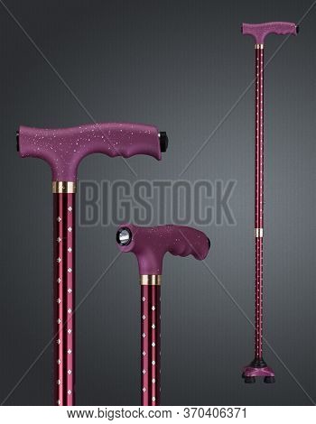 Walking Sticks And Crutches. High Quality Photo