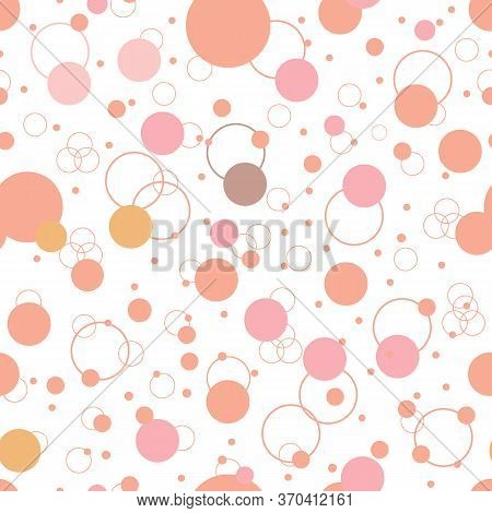 Seamless Dots, Seamless Circles, Geo, Geometric Pattern With Abstract Circle In Pink. Seamless Backg