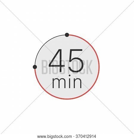45 Minutes Timer, Stopwatch Or Countdown Icon. Time Measure. Chronometr Icon. Stock Vector Illustrat