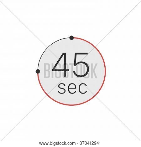 45 Seconds Timer, Stopwatch Or Countdown Icon. Time Measure. Chronometr Icon. Stock Vector Illustrat