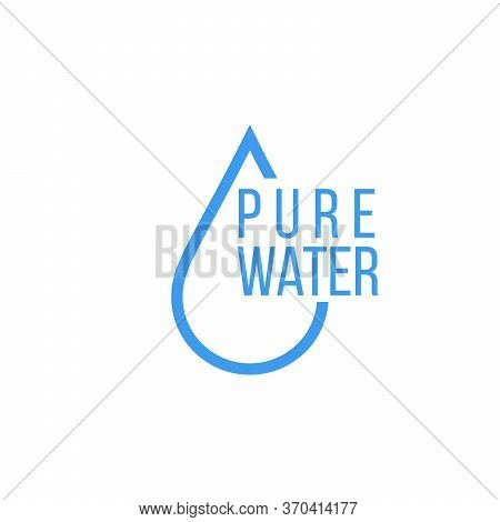 Fresh Pure Clean Water, Waterdrop Logo Design Template. Stock Vector Illustration Isolated On White 