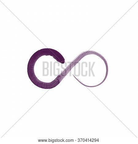 Hand Drawn Watercolor Infinity Sign. Stock Vector Illustration Isolated On White Background.