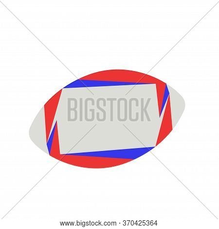 Rugbyball Icon Illustration, Sport Design, Flat Icon