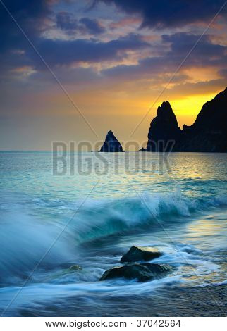 Pôr do sol do mar