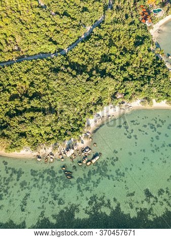 Aerial Top View Of Ao Nai Wok On Phangan Island, Thailand