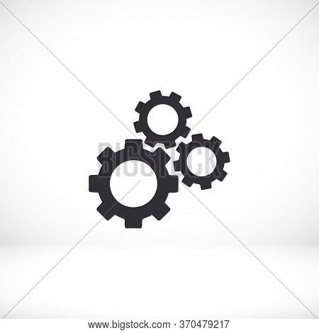 Gear Icon. Gear Half. Vector Graphics Display Work Style. Clipped Gear Vector Graphics. For Your Sit