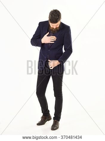 Business And Success. Fashion And Beauty. Businessman Or Ceo In Black Jacket.