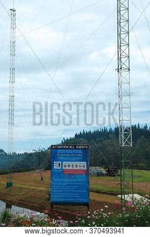 Bukidnon, Ph - Feb 6 - Dahilayan Eco Adventure Park Dropzone Sky Swing Metal Structure And Cables On