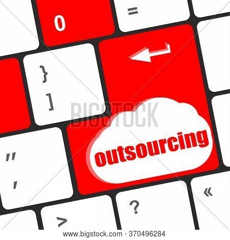 Outsourcing Word Button On Computer Keyboard Key