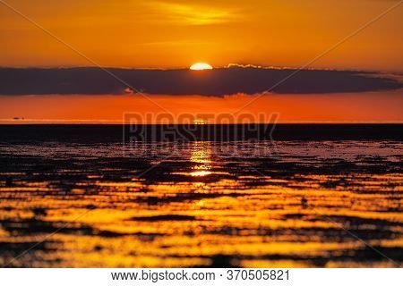 Sea And Sunset Along The Coastline At Hin Kong Beach Phangan Island, Thailand. Feb 05 2019