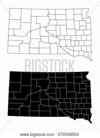 The Black And White South Dakota State County Maps