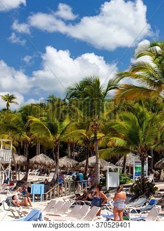 Dominican Republic, Bayahibe, Catalonia Gran Dominicus Hotel -12 June 2019: Tropical Beach In Caribb