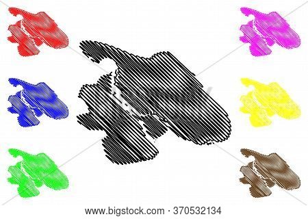 Semey City (republic Of Kazakhstan, East Kazakhstan Region) Map Vector Illustration, Scribble Sketch