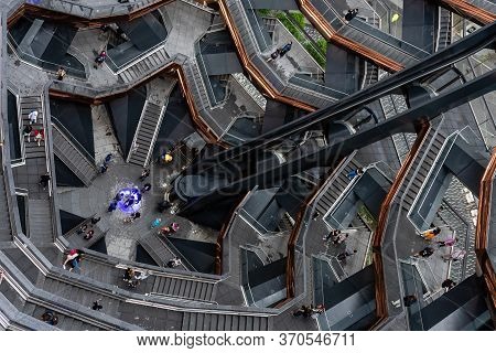 New York, Usa - June 21, 2019:  Vessel Consisting Of 155 Flights Of Stairs At Hudson Yards Of Manhat