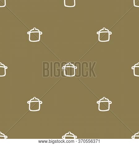 Seamless Background Cooking Pot Gender Neutral Baby Pattern. Simple Whimsical Minimal Earthy 2 Tone 