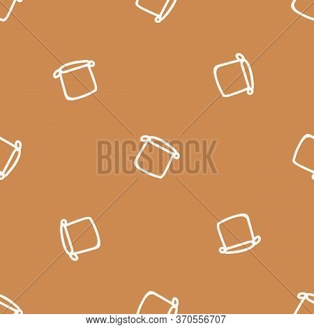 Seamless Background Cook Pot Gender Neutral Baby Pattern. Simple Whimsical Minimal Earthy 2 Tone Col