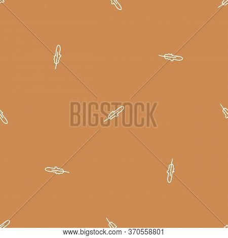 Seamless Bacaground Feather Gender Neutral Baby Pattern. Simple Whimsical Minimal Earthy 2 Tone Colo