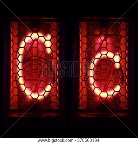 Nixie Tube Indicator Set Of Letters The Whole Alphabet. The Letter C.