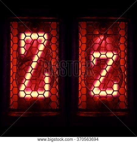 Nixie Tube Indicator Set Of Letters The Whole Alphabet. The Letter Z .