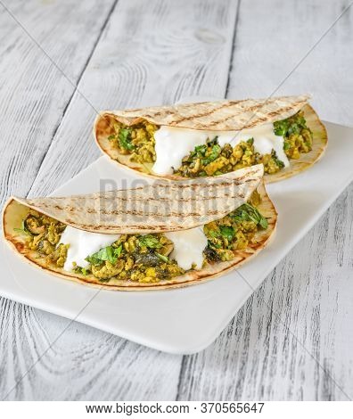 Indian Egg And Spinach Wraps