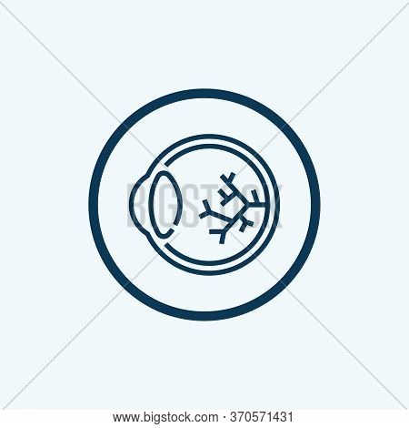 Eye Ball With Veins Icon. Outline Eye Ball With Veins Vector Icon For Web Design Isolated On White B