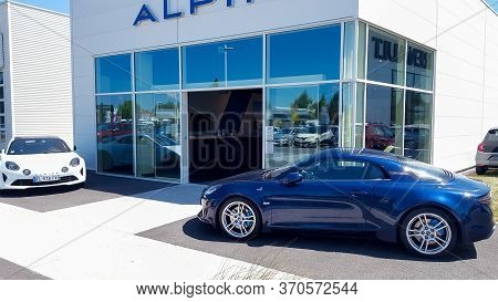 Bordeaux , Aquitaine / France - 06 01 2020 : Renault Dealership Of Supercar Alpine A110 Sports Car