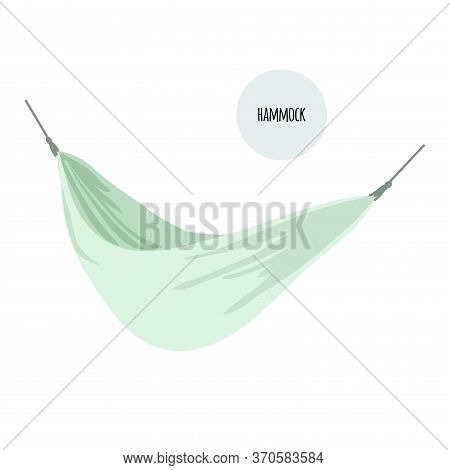 Hammock For Relaxation. Flat Style. Vector Stock Illustration. Isolated On A White Background.