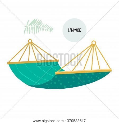 Hammock For Relaxation. Flat Style. Vector Stock Illustration. Isolated On A White Background.